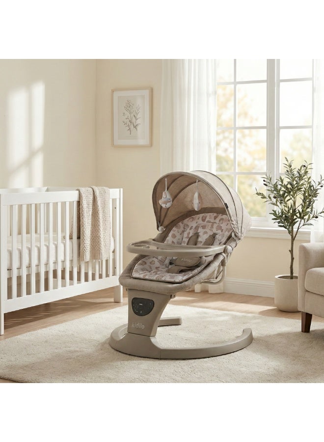 Kidilo Electric Baby Swing | Premium Ergonomic Soothing Rocker | Adjustable Timer | Multiple Swing Speeds | Calming Music | Remote Control | Comfortable Head Support | 5-Point Safety Harness | Ideal for Newborns & Infants - Image 3